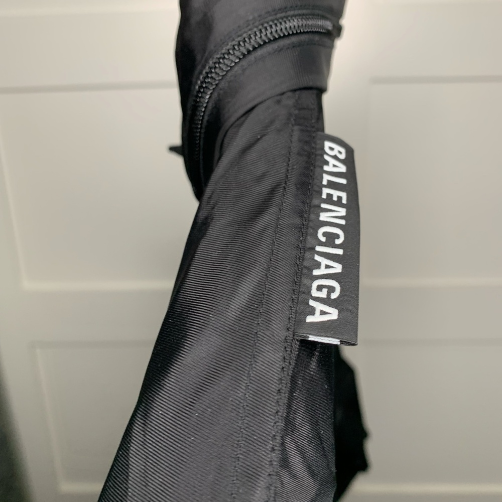 Balenciaga Black Oversized Windbreaker Logo Jacket